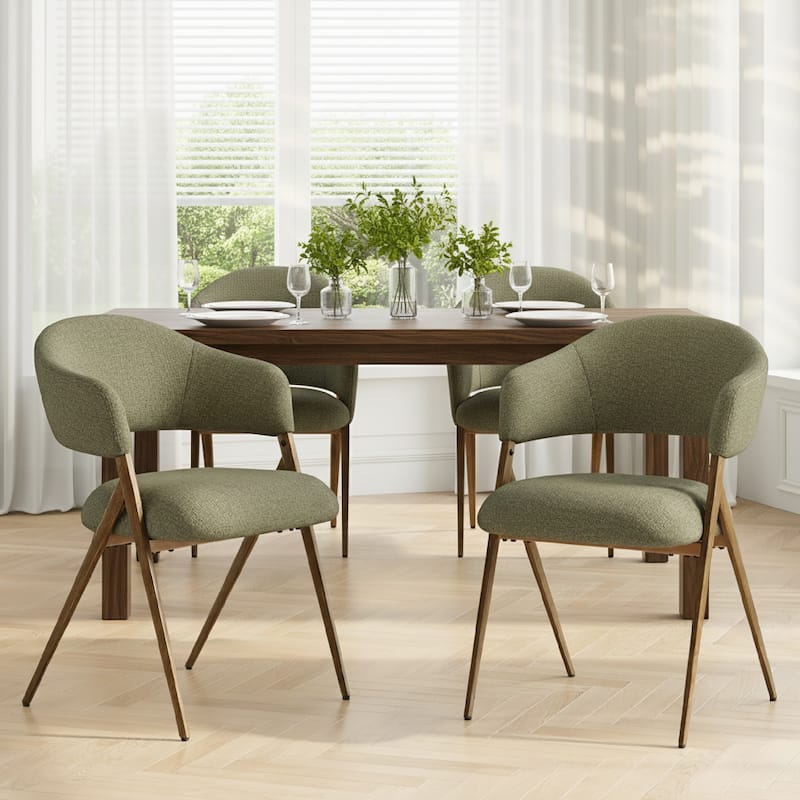 Modern Reclining Dining Chairs, 135° Back & 18.9" Wide Seat with Thick Cushion - Set of 2 - Green