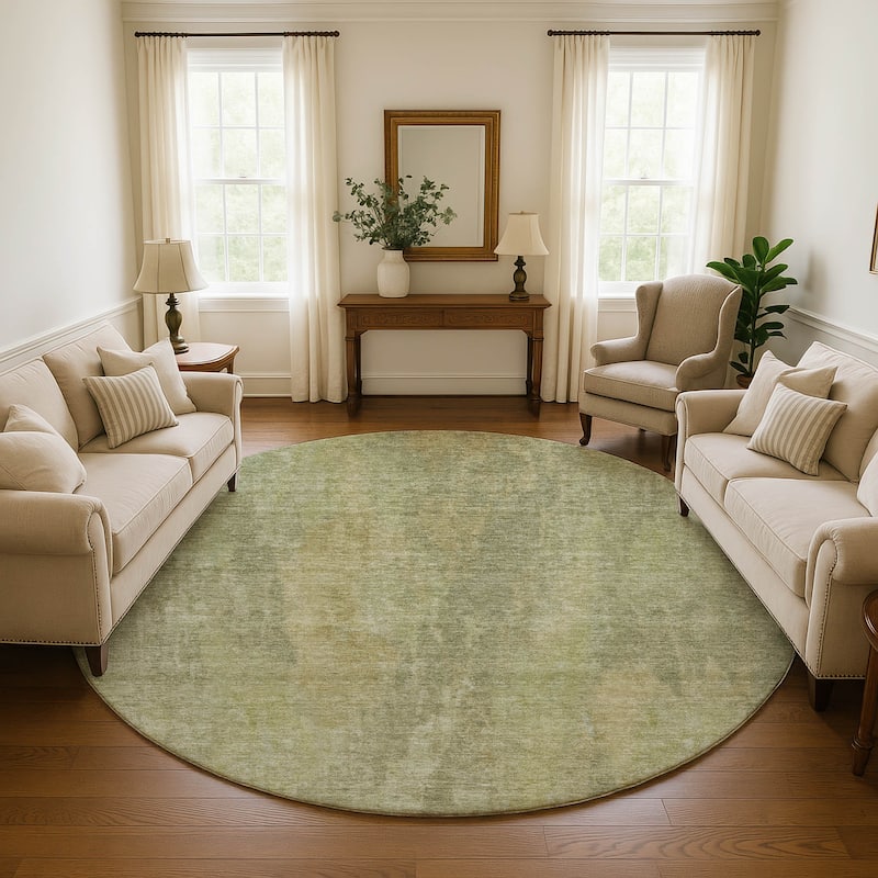 Premium Washable Super Soft Abstract Modern Mayfield Rug - Aloe - 8' x 8'