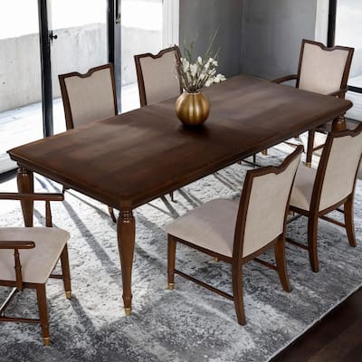 Furniture of America Prylen Modern Dark Cherry Solid Wood Extendable Dining Table