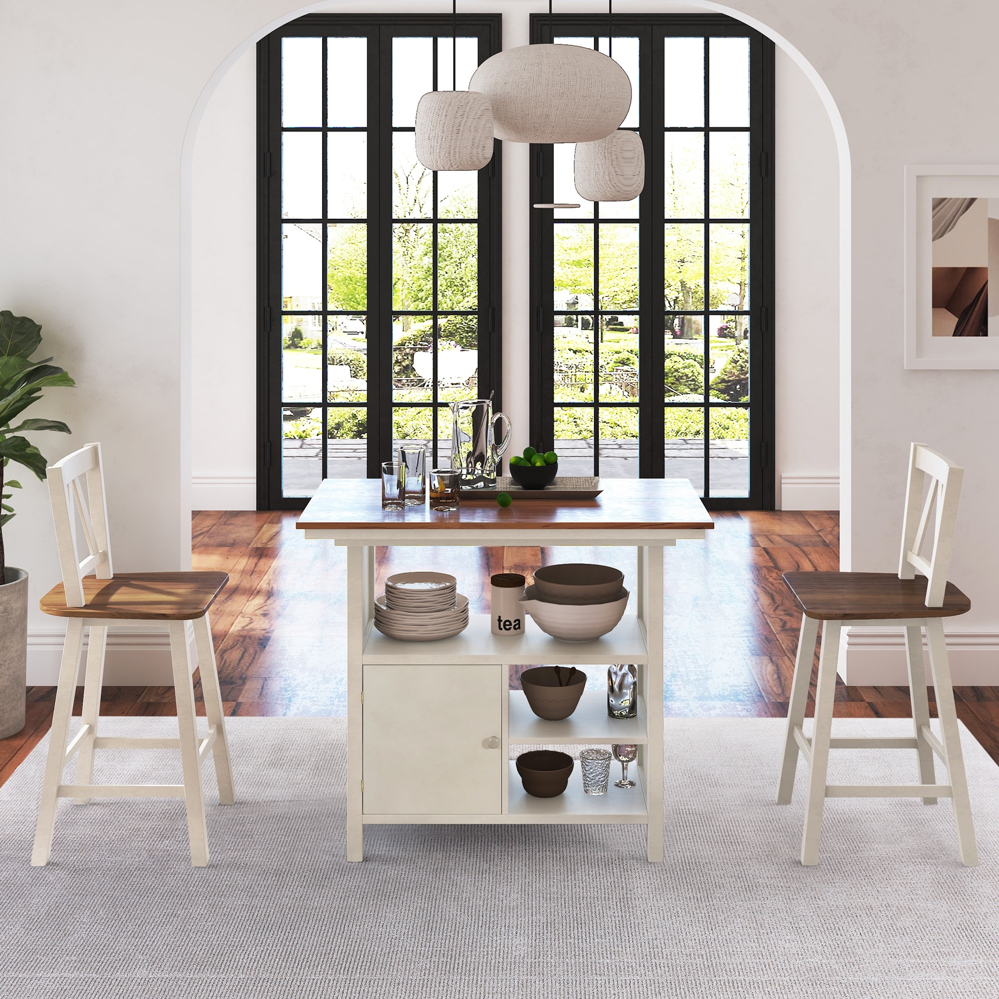 Small dining table on sale set with storage