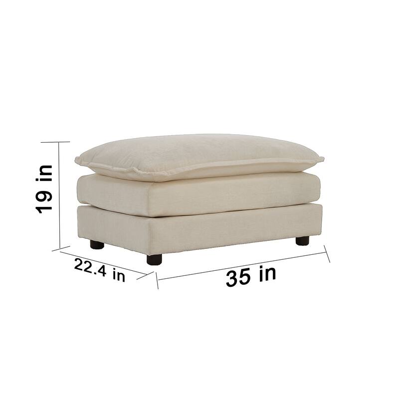 Modern Accent Chair with Ottoman Upholstered Armchair