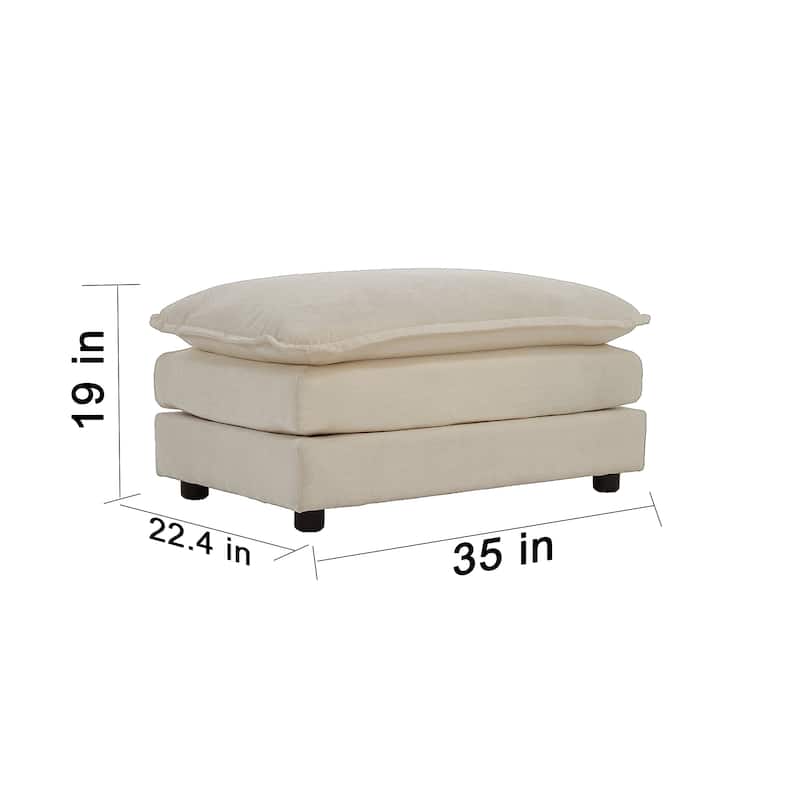 Real Relax Chenille Modular Sofa: 3-Seat L-Shaped Convertible Sectional for Living Room | 112" with Removable Pillows
