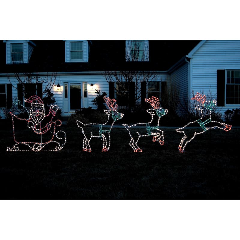 LED Lighted Standing Reindeer Outdoor Christmas Decoration - 46" - White
