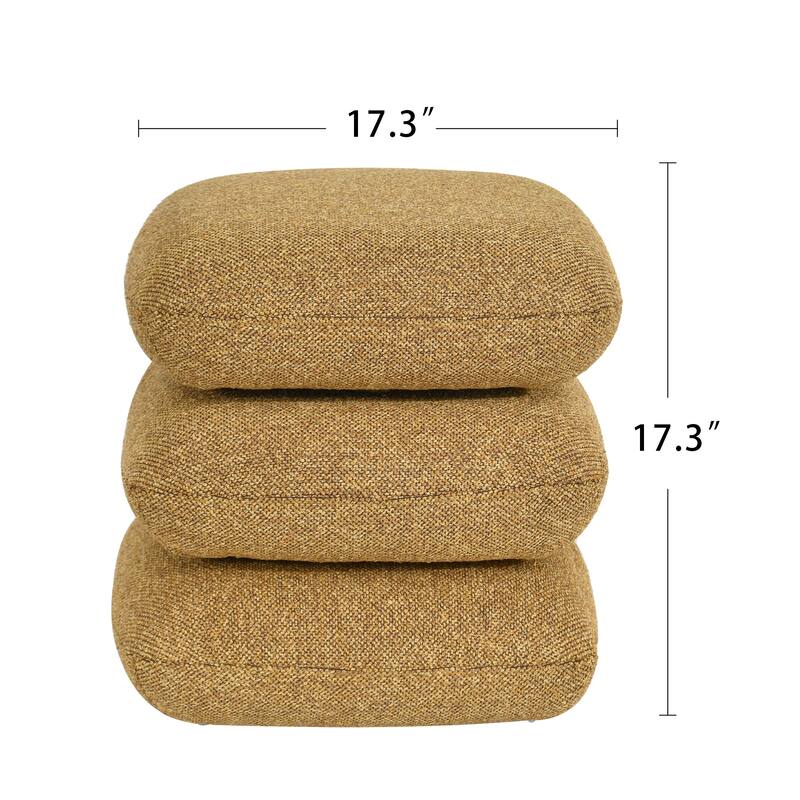 Modern 360° Swivel Multi-Layer Upholstered Ottoman