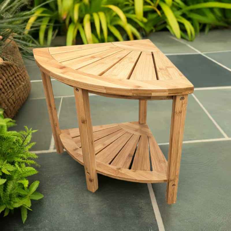 Solid Bamboo Spa Style Corner Bench