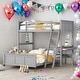 preview thumbnail 2 of 10, Twin Over Full Bunk Bed With Desk,Solid Construction for Bedroom