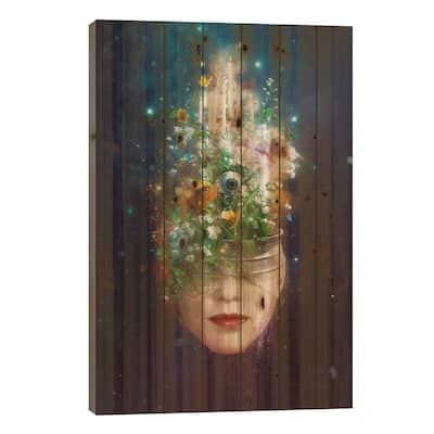 Herbal Movement Print On Wood by Mario Sanchez Nevado - Multi-Color