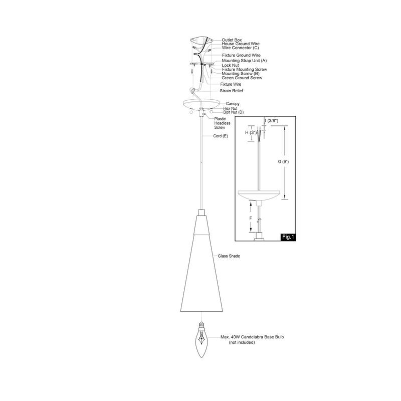 Vaxcel Lighting P0409 Milano 4" Wide Mini Pendant with Marble Glass