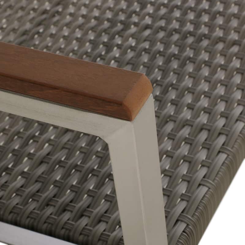 Luton Aluminum Outdoor Dining Chairs with Faux Wood Accents by Christopher Knight Home