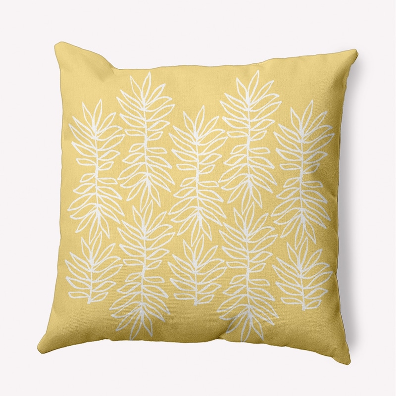 Leafy Branch Decorative Throw Pillow - 26" x 26" - Lemon