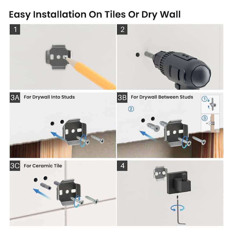 Cube 4-Piece Bathroom Hardware Set