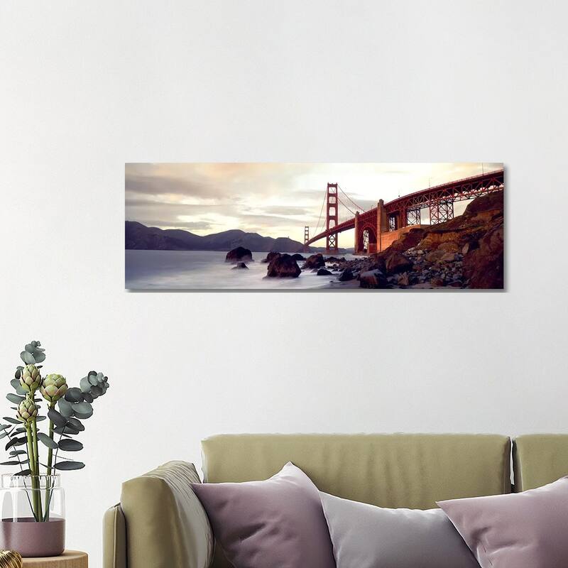 iCanvas "Golden Gate Bridge San Francisco CA USA" by Panoramic Images Canvas Print - 16x48x1.5