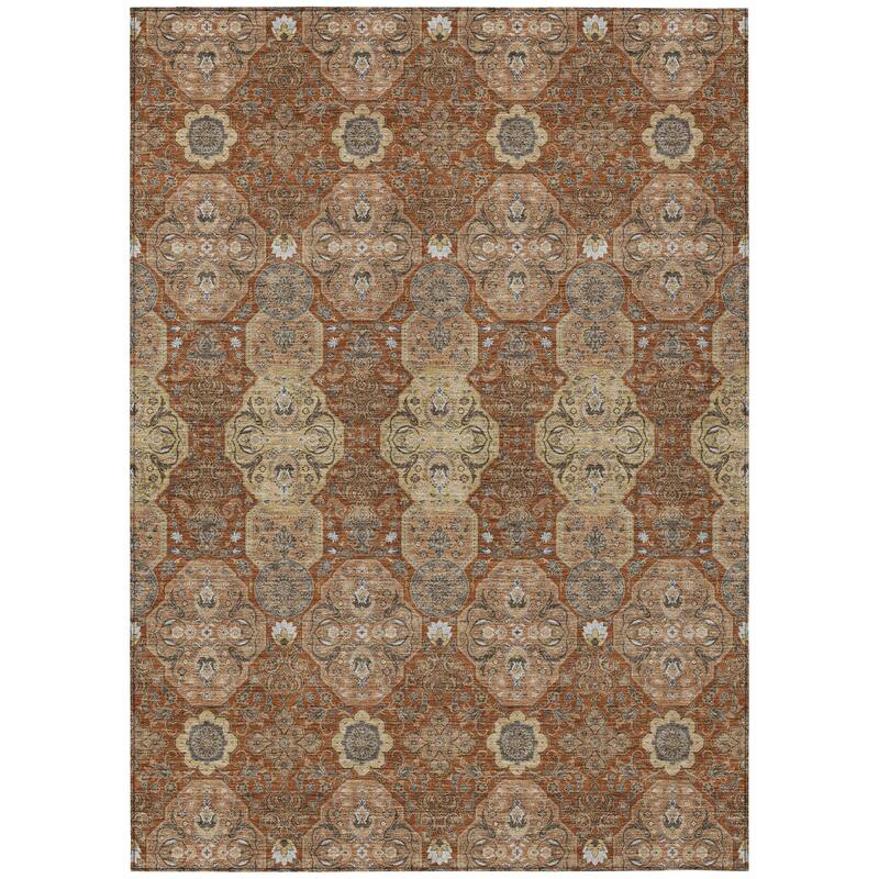 Machine Washable Indoor/ Outdoor Global Budden Chantille Rug