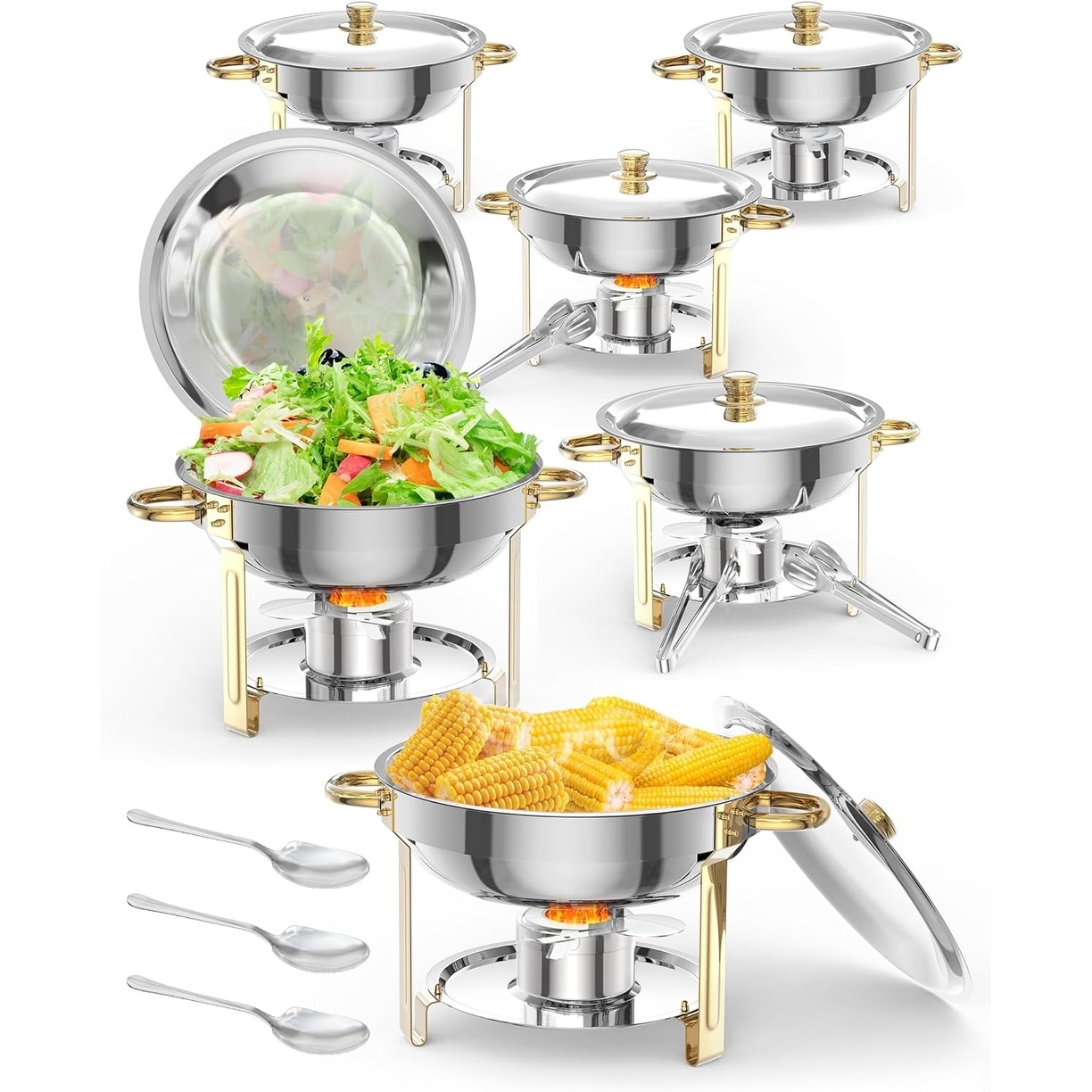 NSF Round Stainless Steel Chafers and Warmers