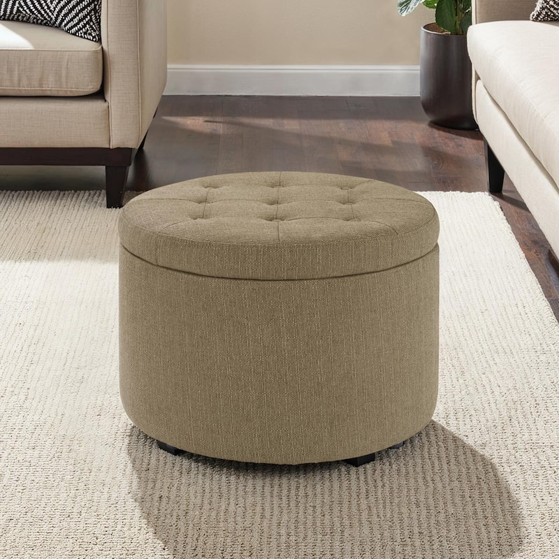 Convenience Concepts Designs4Comfort Round Shoe Storage Ottoman