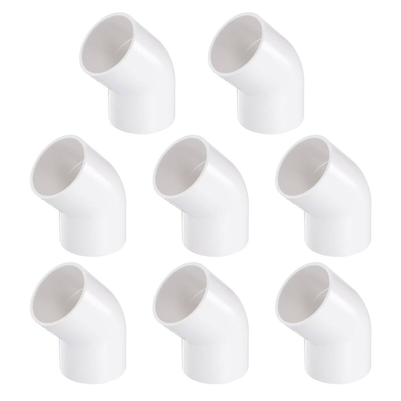 8pcs 45 Degree Elbow Pipe Fittings 2" 2 Way Furniture Grade Connectors