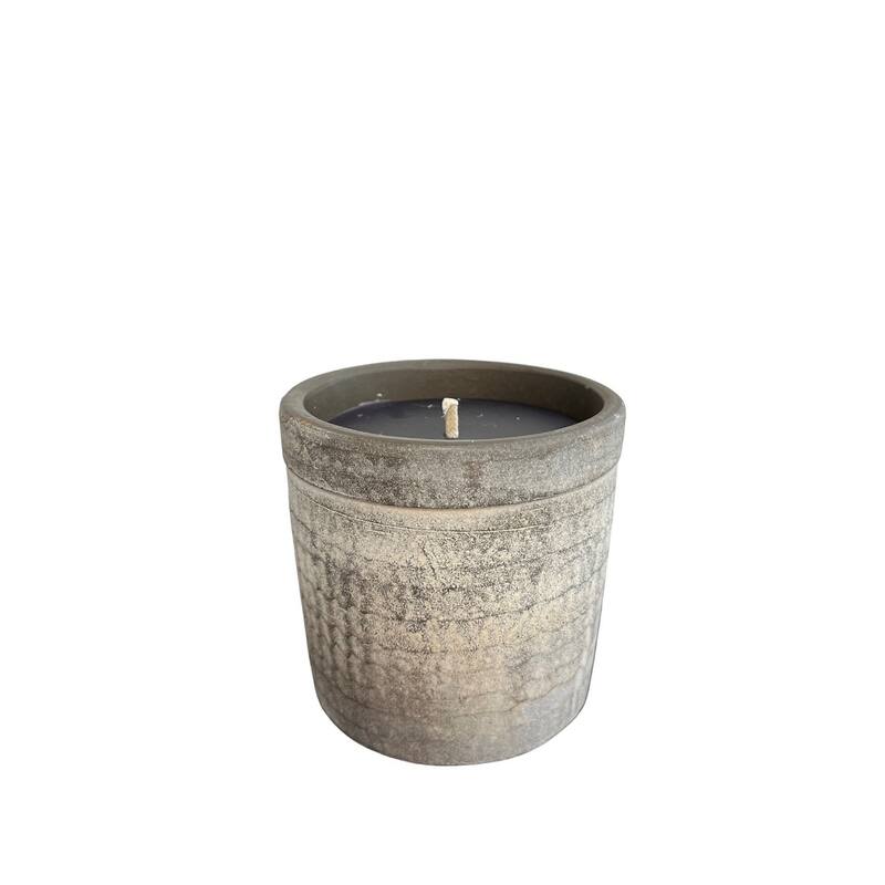 Terracotta Outdoor Round Choco Candle Aged Dia 6" - BROWN