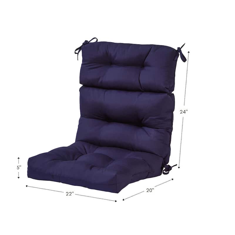 44-in x 22-in Solid Color Outdoor High-back Chair Cushions (Set of 2) (Cushions Only)