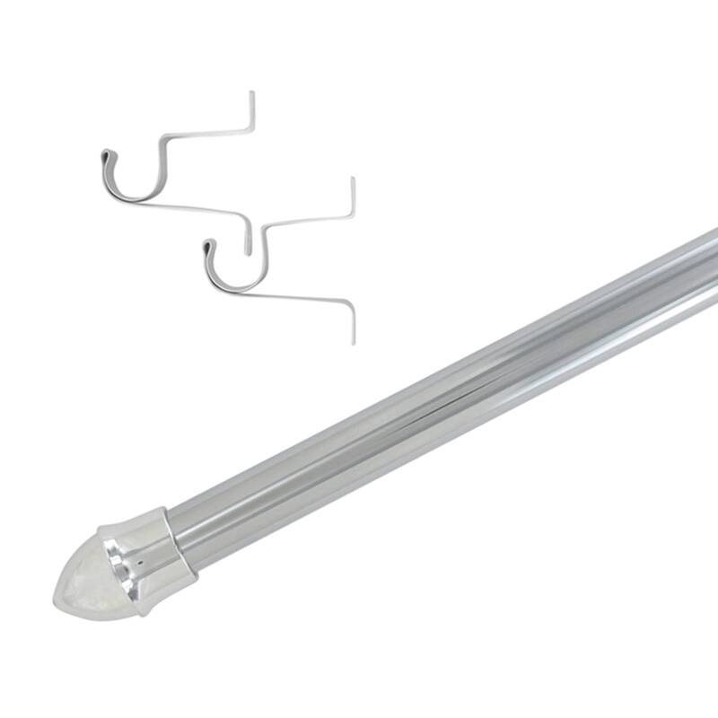 Cafe Curtain Rod Adjustable - Diam 1/2 in - 19" to 29" - Chrome