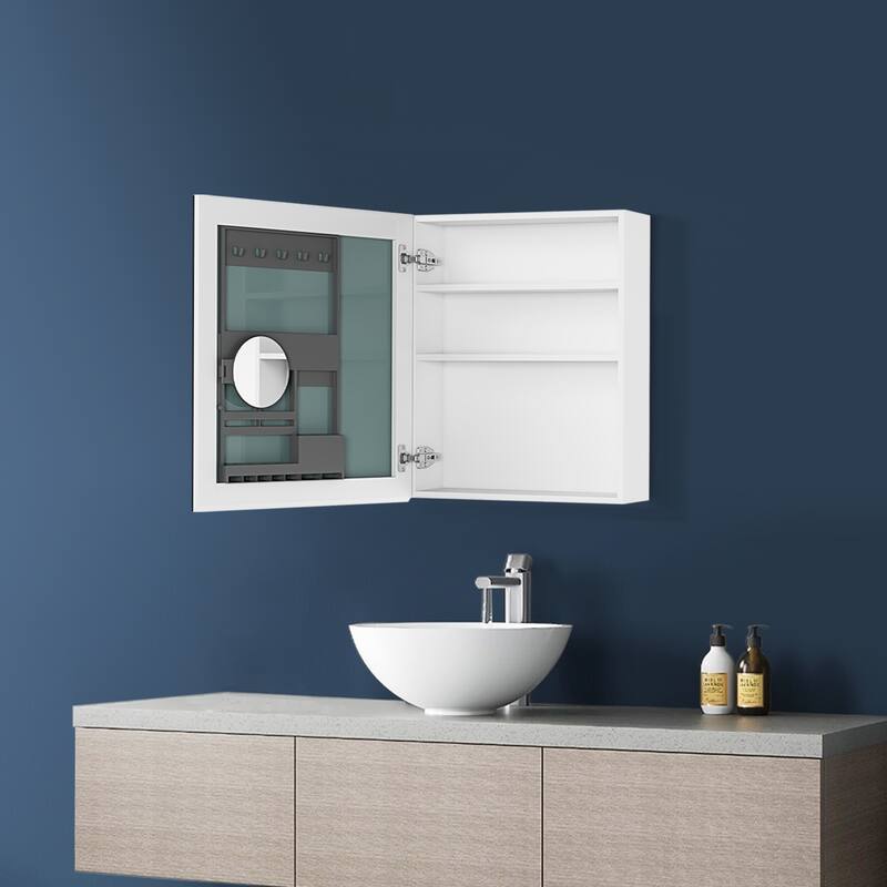 Topcraft Frameless Mirrored Medicine Cabinet in White