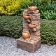 preview thumbnail 6 of 19, Teamson Home 28.5" Outdoor 4-Tier Stacked Stone Cascading Water Fountain with LED Lights