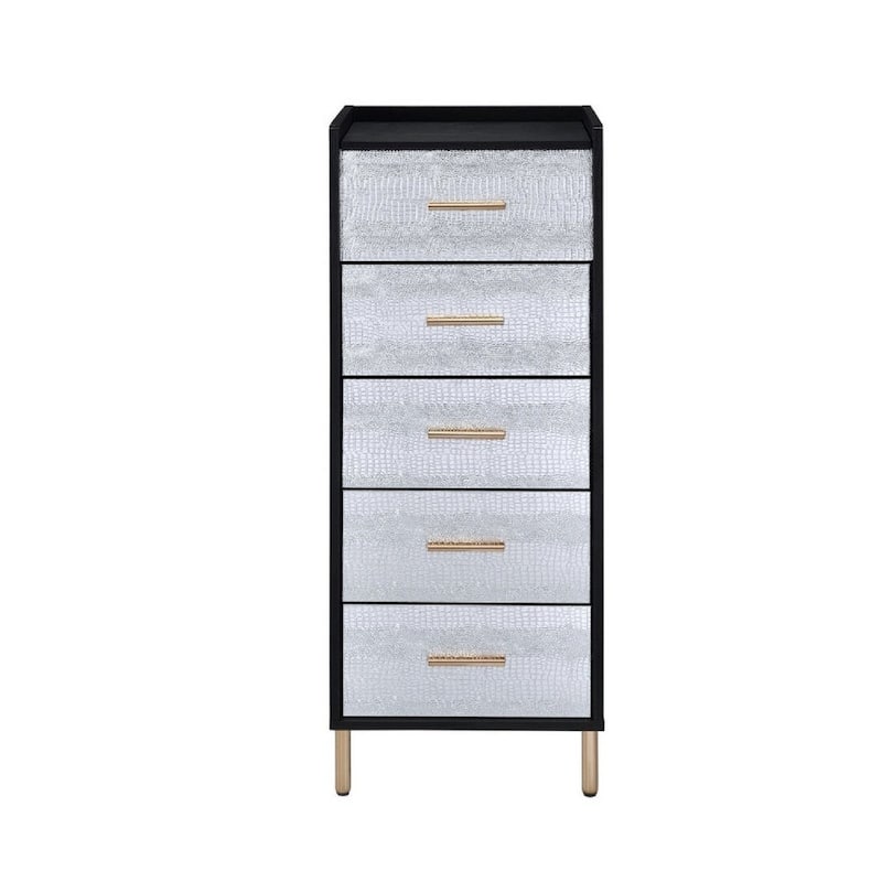 45 Inch 5 Drawer Jewelry Storage Chest, Gold Legs