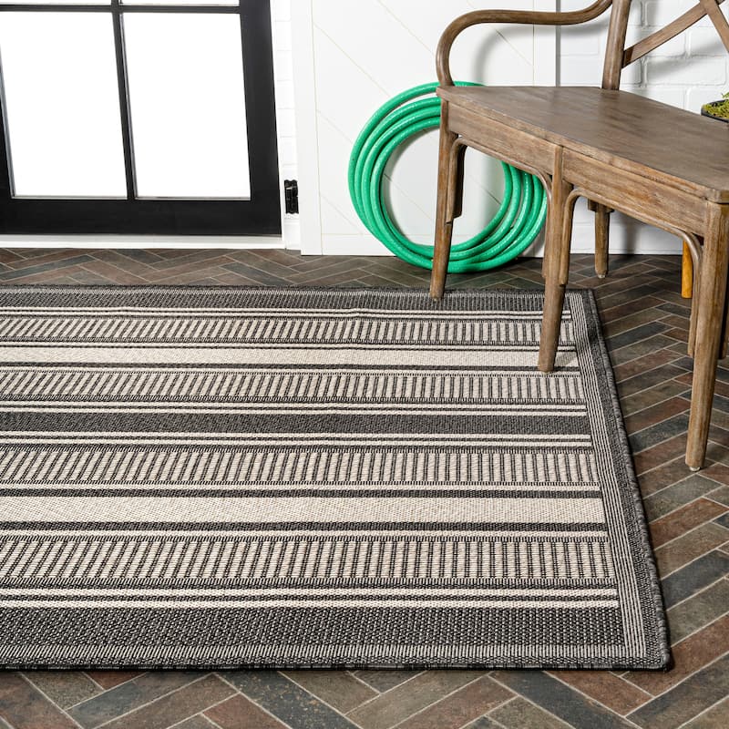 JONATHAN Y Negril Modern Double Stripe Indoor/Outdoor Area Rug