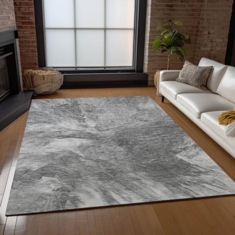 Machine Washable Indoor/ Outdoor Chantille Contemporary Splash Rug