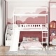 preview thumbnail 4 of 30, Twin over Twin Bunk Bed with Slide, Storage Steps & Playhouse Design