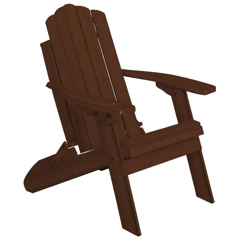 Country Classics Collection Poly Lumber Folding Adirondack Chair - Walnut