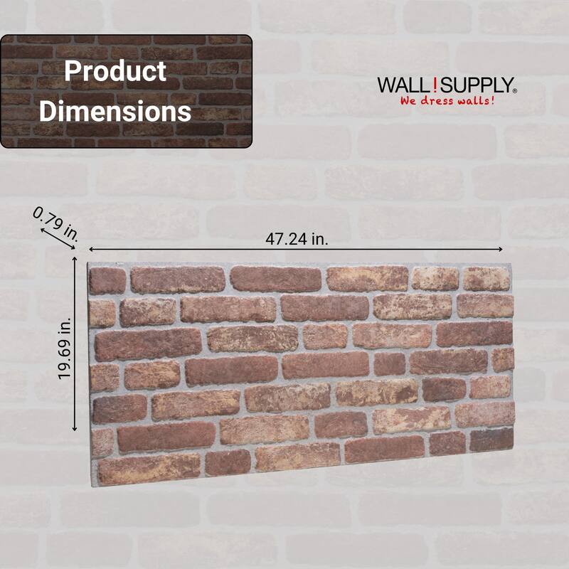 Wall!Supply UltraLight HD Printed 3D EPS Foam Panels, Set of 4 Panels (25.83 sq. ft.)