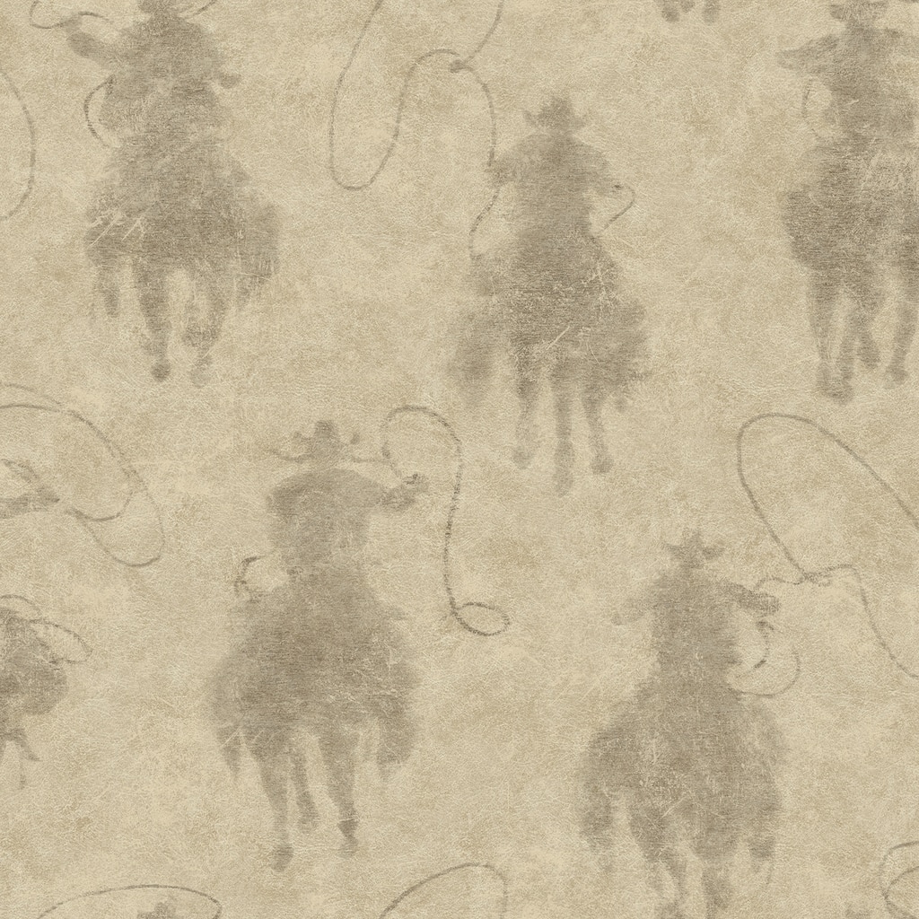 Yellowstone Stockman Silhouette Beige Peel and Stick Wallpaper