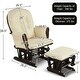 preview thumbnail 11 of 9, Costway Glider and Ottoman Cushion Set Wood Baby Nursery Rocking Chair