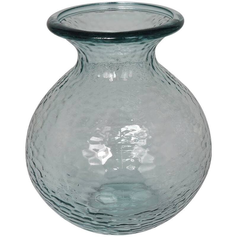 Clear Recycled Glass Handmade Textured Decorative Vase
