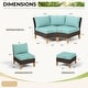 preview thumbnail 32 of 42, 12-Seat Outdoor Wicker Half-Round Furniture Set, Half-Moon Sectional Sofa All Weather Curved Conversation Set