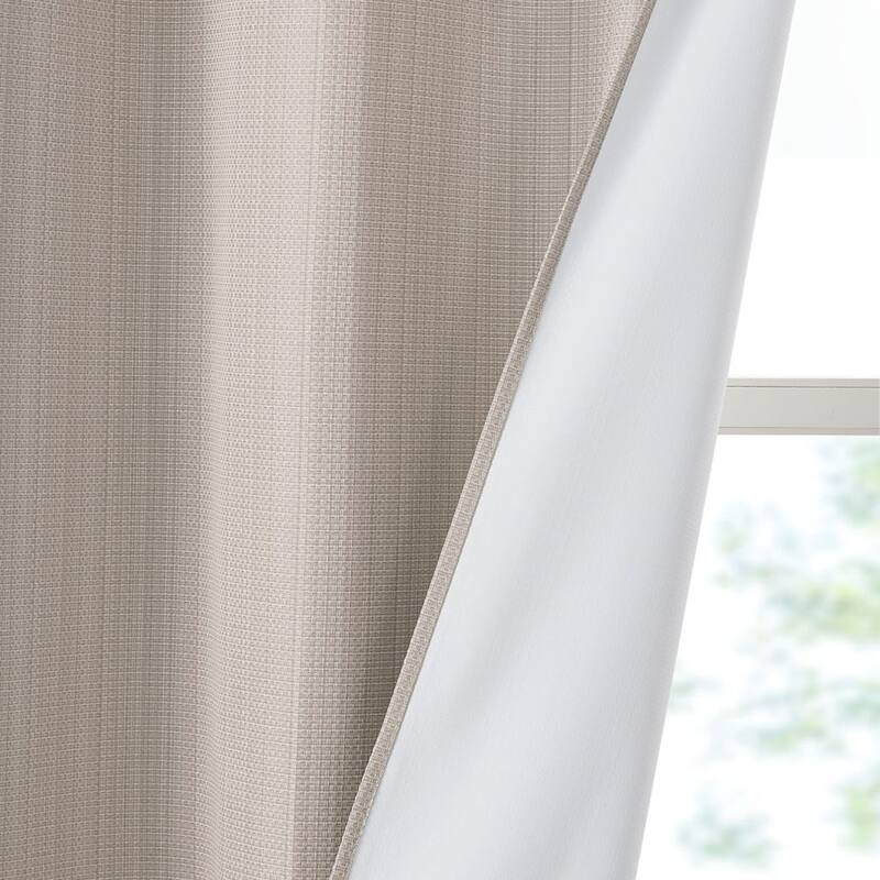 Basketweave Room Darkening Curtain Panel Pair(2 Pcs Window Panels)