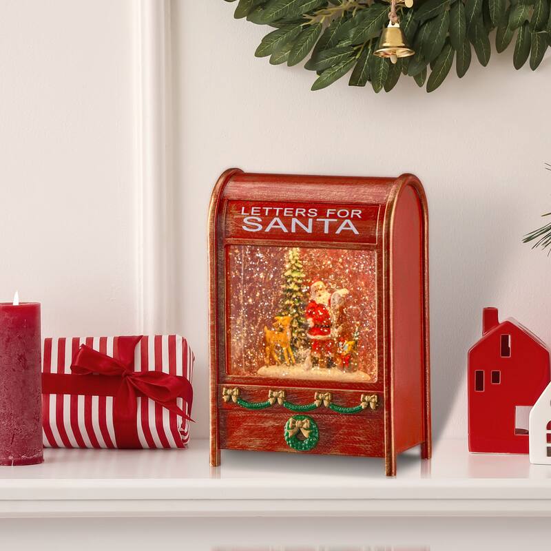 7.5" LED Santa In Mail box