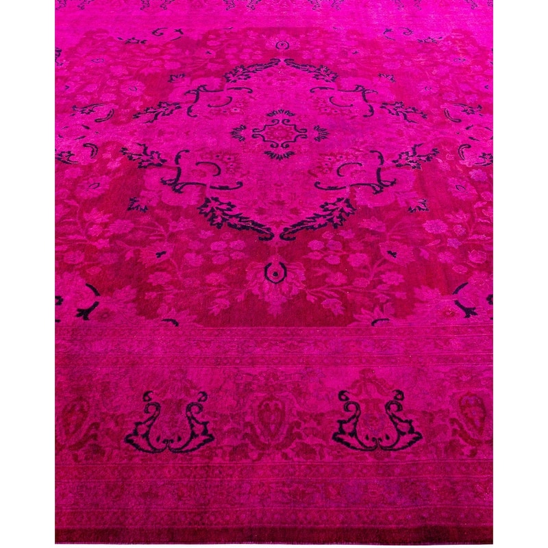 Overdyed, One-of-a-Kind Hand-Knotted Area Rug - Pink - 8' 2" x 10' 3"