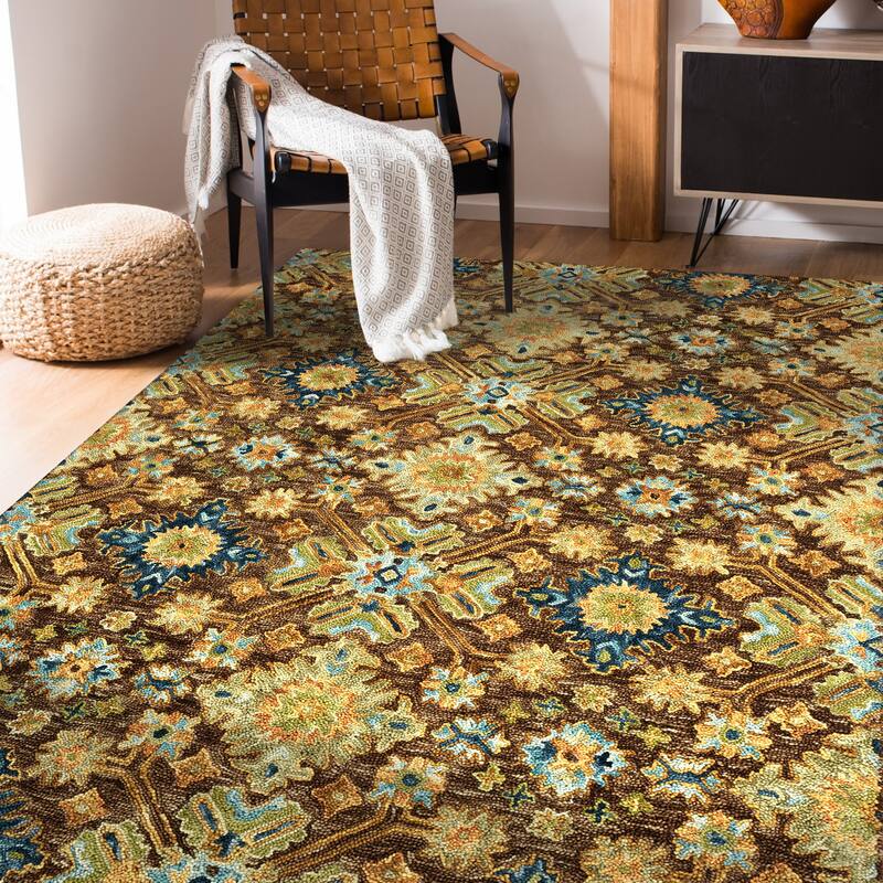 Empress Brown Traditional Hand-Hooked Area Rug 2' x 3'
