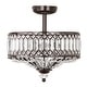 preview thumbnail 13 of 18, River of Goods Furey Bronze/Gold Tiered Glass Semi-flush Lighting Fixture - 14.75"L x 14.75"W x 15.25"H