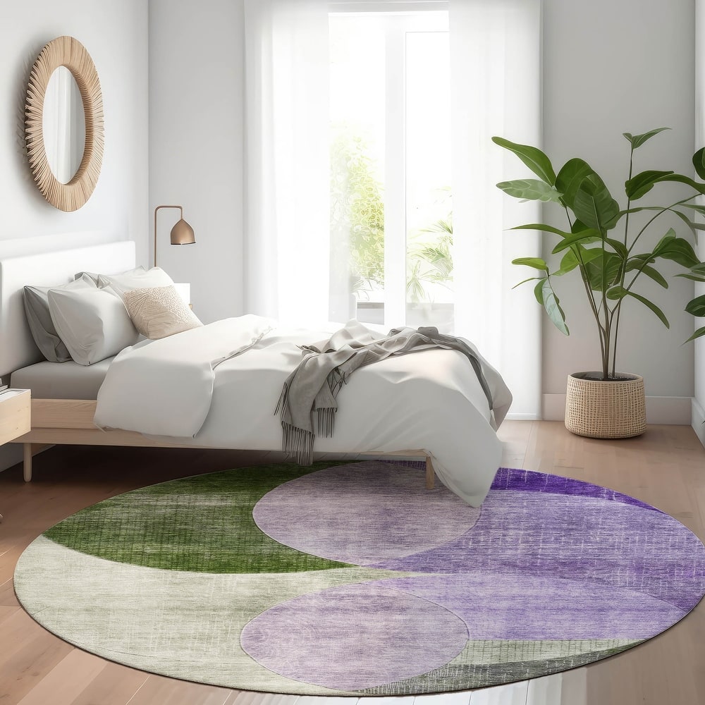 Machine Washable Indoor/ Outdoor Contemporary Deco Chantille Rug