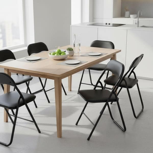 Black Folding Dining Chairs - Set of 6