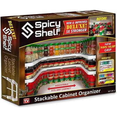 Spicy Shelf Deluxe - Expandable Spice Rack and Stackable Organizer
