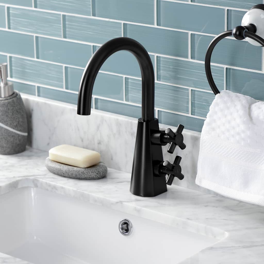 Kingston Brass Constantine Two-Handle 1-Hole Deck Mount Bathroom Faucet with Push Pop-Up