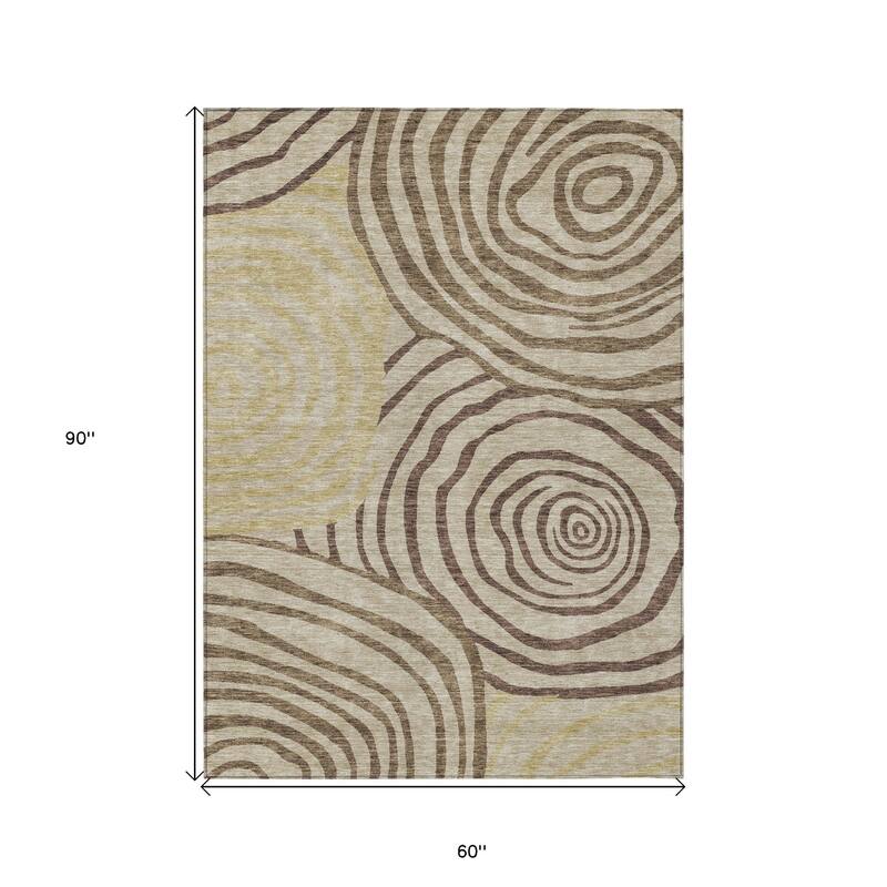 HomeRoots Abstract Transitional Rectangle Outdoor Rug