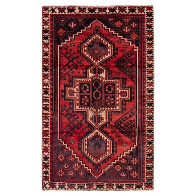 ECARPETGALLERY Hand-knotted Melis Vintage Red Wool Rug - 4'11 x 7'11