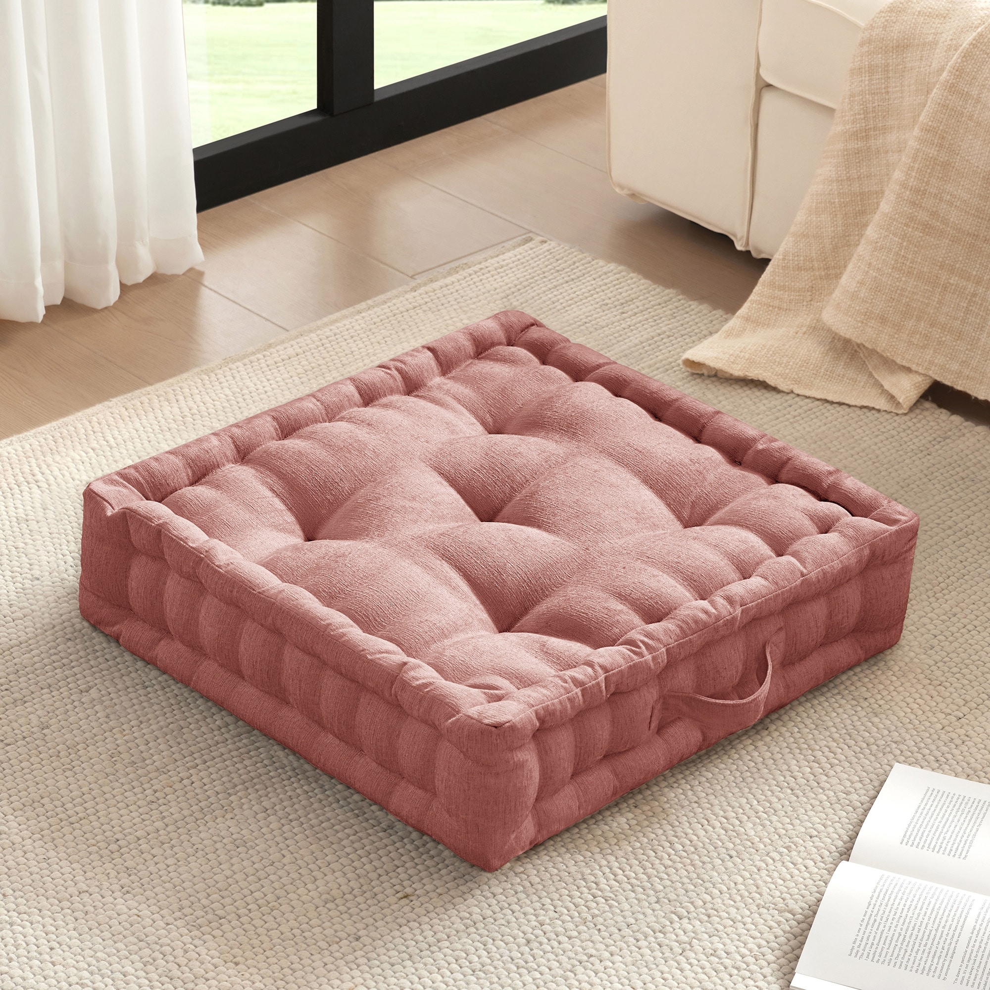 Intelligent Design Azza Poly Chenille Square Floor Pillow Cushion