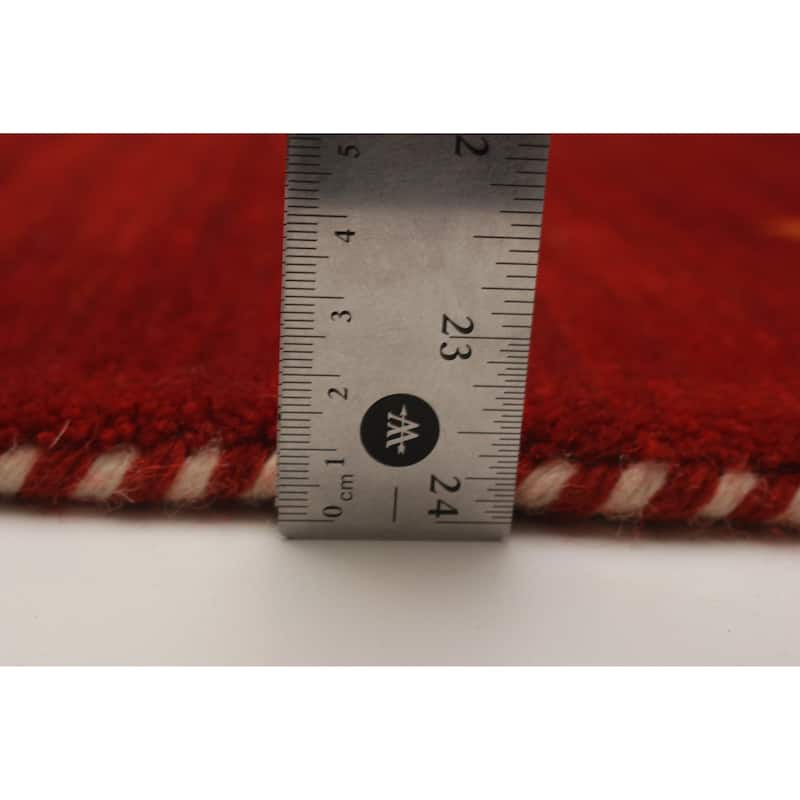 Kashkuli Gabbeh Red Rug 2'7" x 6'8" - 2'7 x 6'8