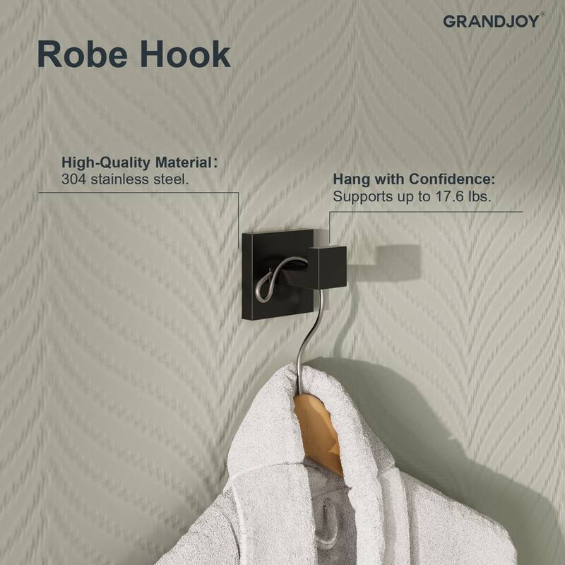 GRANDJOY Dual Shower Heads 12" Rainfall Shower System with 4-Piece Bathroom Towel Rack Combo Set