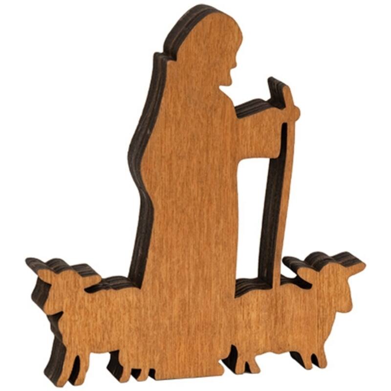 Set of 7 Natural Wood Silhouette Nativity - Approx. 4" H x 3-6" W x .5" D each